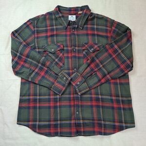 Men’s Levi's relaxed fit western shirt in dark green plaid